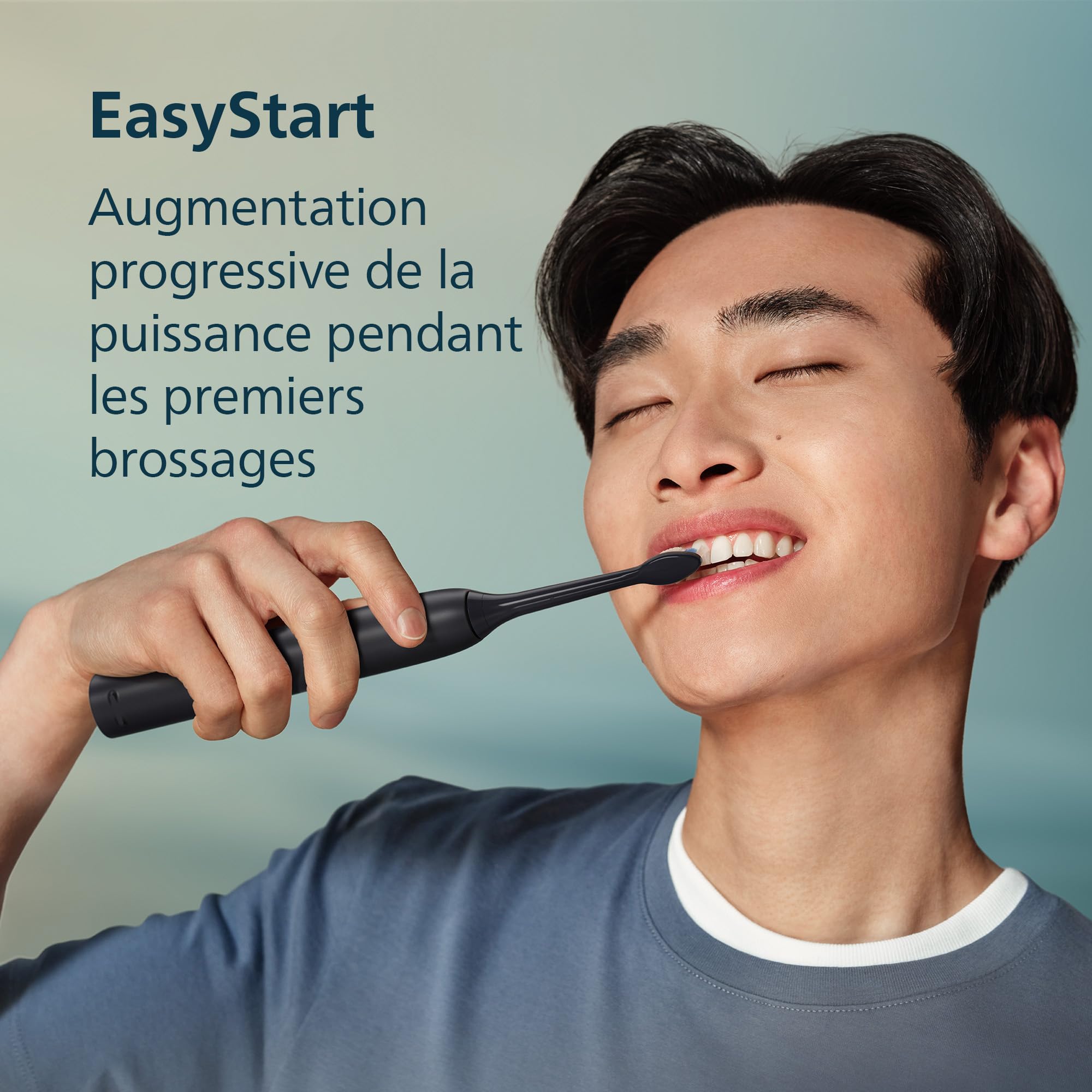 Philips Sonicare série 4100 – Brosse à dents électrique sonique, capteur de pression, 4 réglages, EasyStart, SmarTimer, 21 jours d’autonomie, étui de voyage, coloris noir, modèle HX4046/52, [Nouveau]