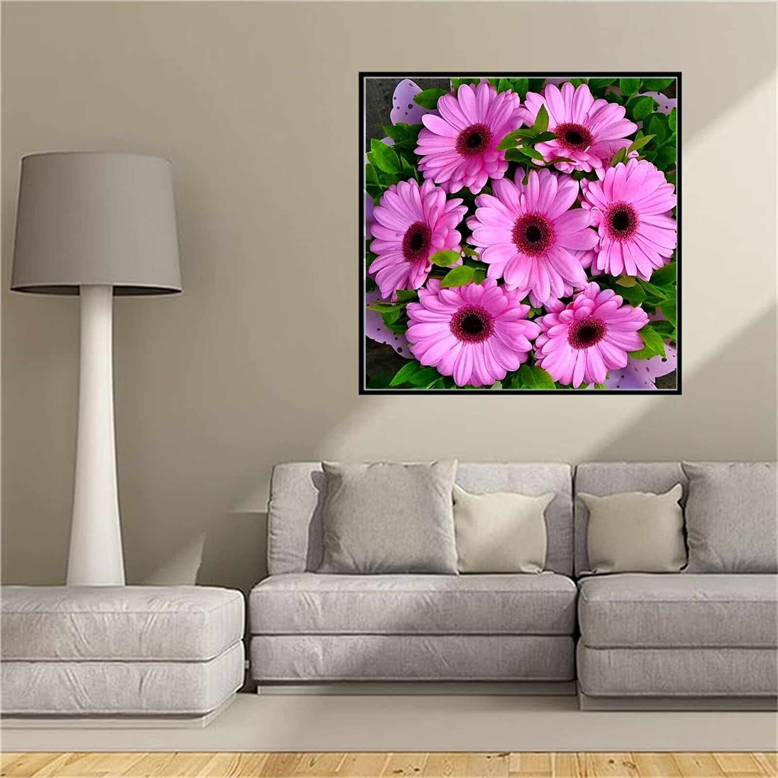 Peinture diamant 5D marguerite violette kit complet broderie 40x40cm