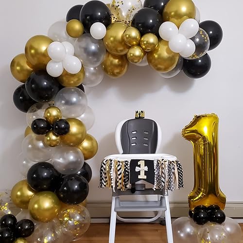 Miniatura 6 de Globos de cumpleaños de 80 años - Globo gigante dorado de Mylar de número 80, autoinflable, globos de helio para decoraciones de fiesta de