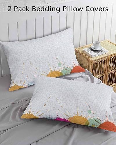 Miniatura 3 de Fundas de almohada geométricas de tamaño estándar, paquete de 2 fundas de almohada suaves para cama, sofá o sillón, funda de cojín lumbar con cierre