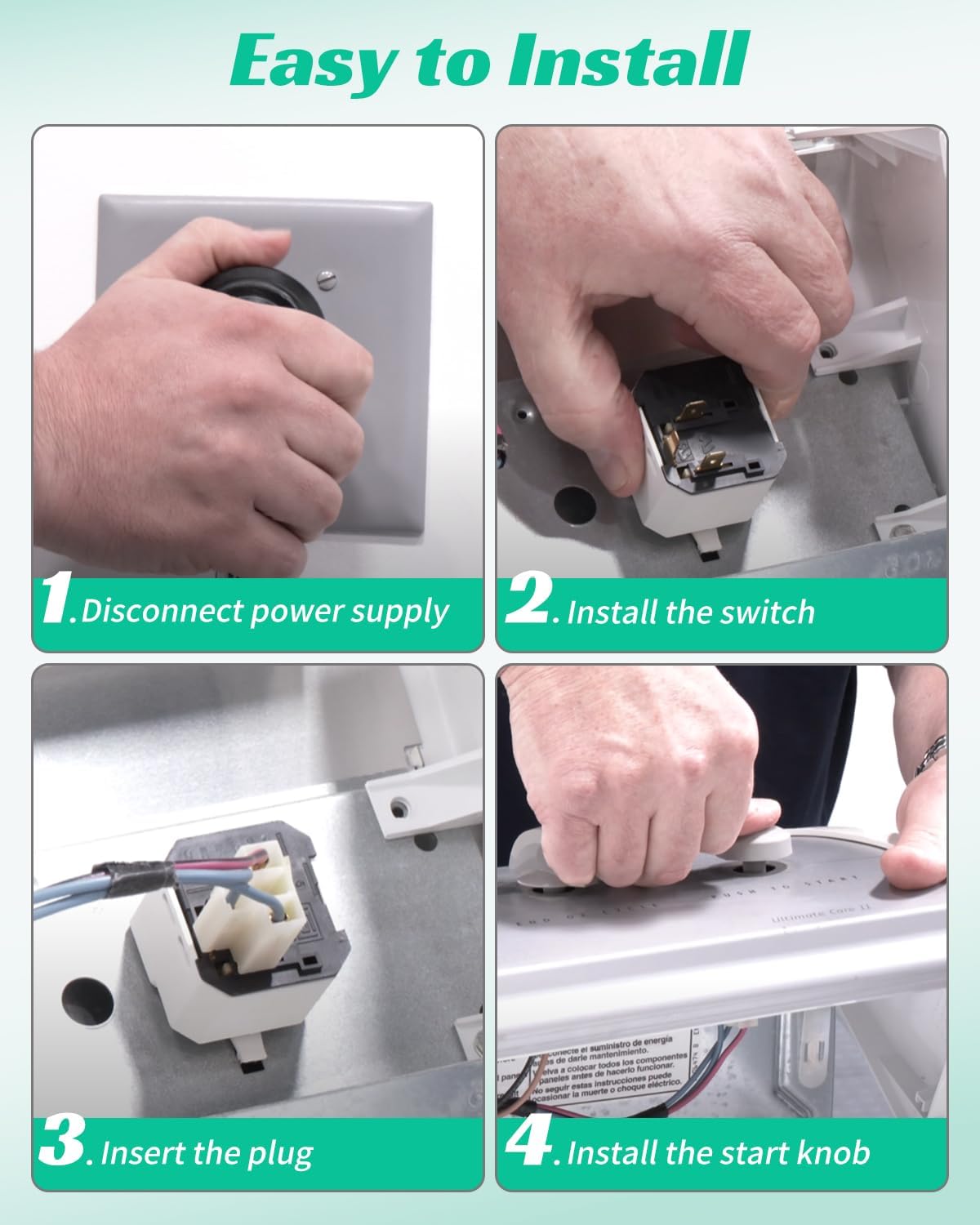 Dryer Start Switch 3398094 Replace AP6008357, 527426, PS11741492 Fit for Whirlpool for Kenmore for Amana Some Dryers Start Relay
