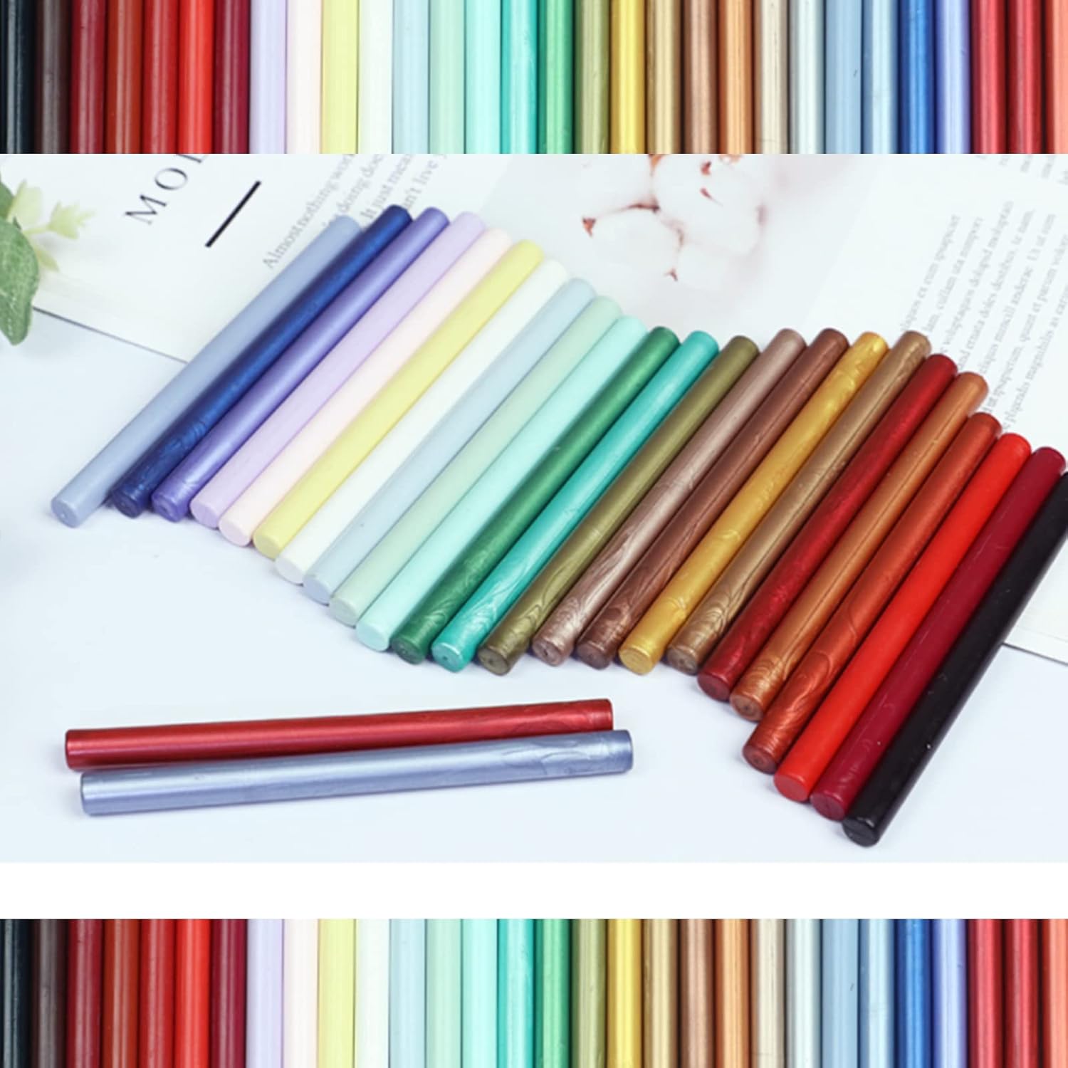 60 Pcs Glue Gun Sealing Wax Sticks for Wax Seal Stamp, Pearl White Wax Sealing Sticks with 0.28'' Glue Gun, Sealing Glue Gun Sealing Wax Sticks Mini Glue Stick