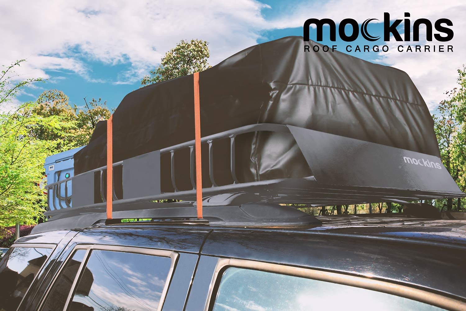 Mockins Extendable Rooftop Steel Cargo Rack Basket Luggage Carrier with