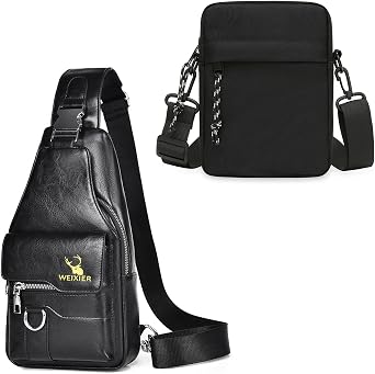 Messenger Bag for Men Crossbody Shoulder Purse Small Satchel Pouch Side Crossover Handbag