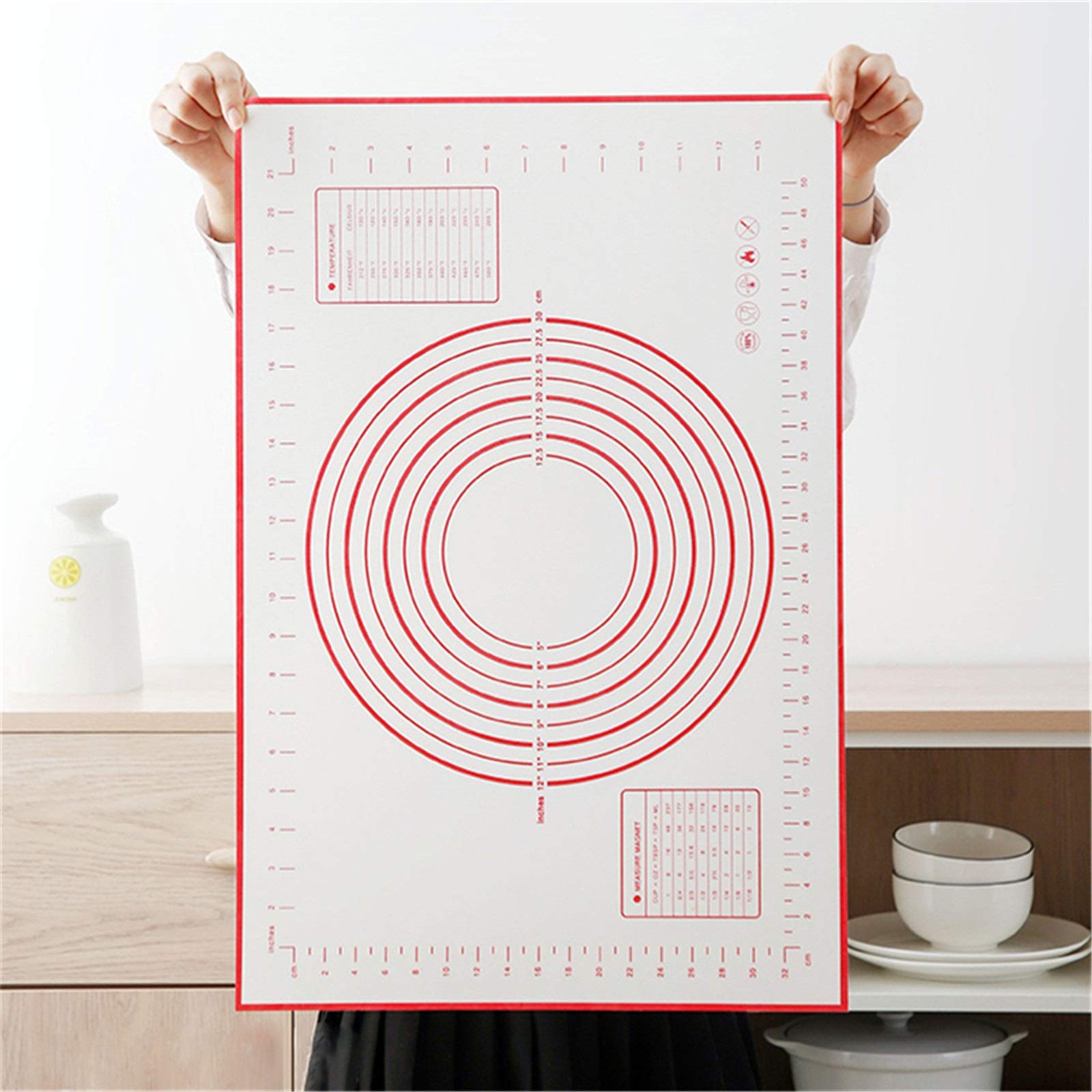Tapete para Hornear en la Cocina Alfombrilla for hornear silicona cola de masa pastelería antiadherente Para Cualquier Lugar(80x60cm)