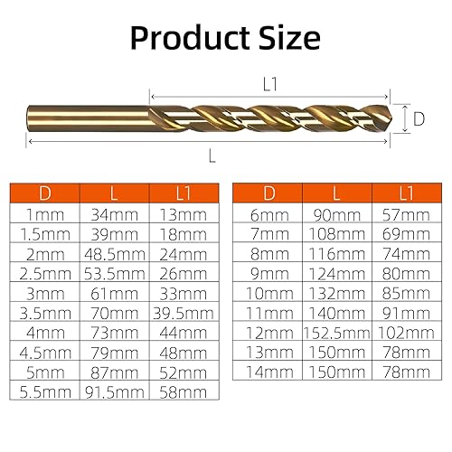 Miniatura 2 de Broca de cobalto de 0.433 in, brocas de metal M35 HSS, para metal duro, acero inoxidable, 2 unidades