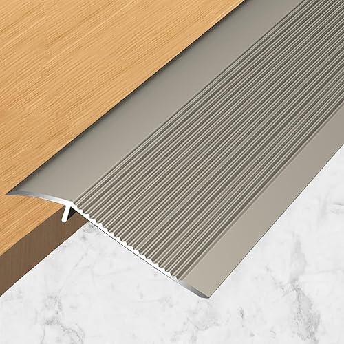 Tira de suelo de tabla de transición para puertas, rampas de umbral de 1.2 x 2.9 in antideslizantes, diseño a rayas, reductor de umbral de rampa