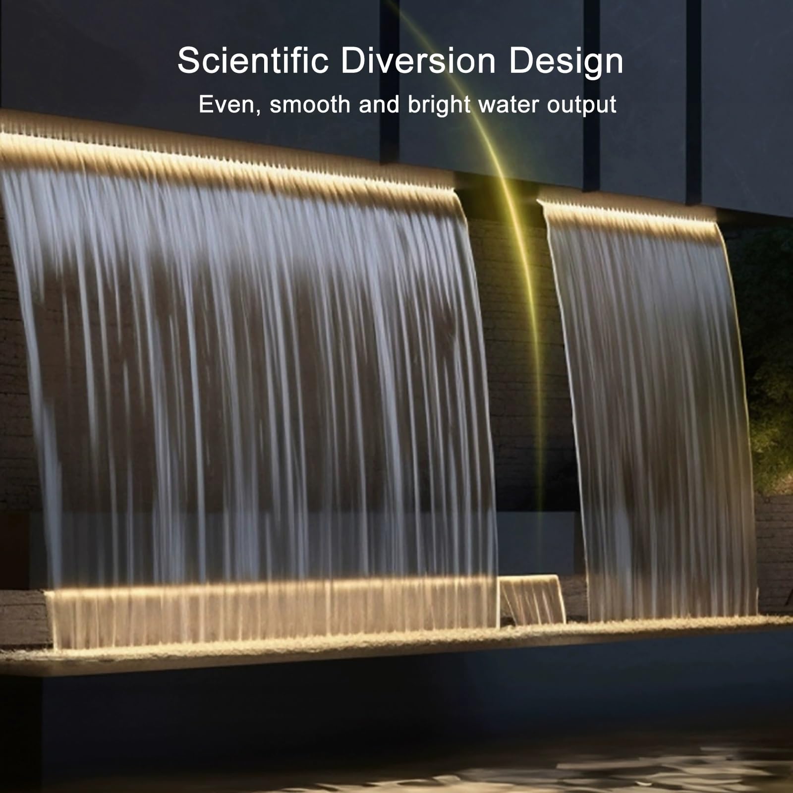 Cascata Sfioratore In Acciaio Inox Per Piscina - Filettatura G1/2, 19 Cm | Fontana Da Giardino Con Effetto Cascata - Foto 3