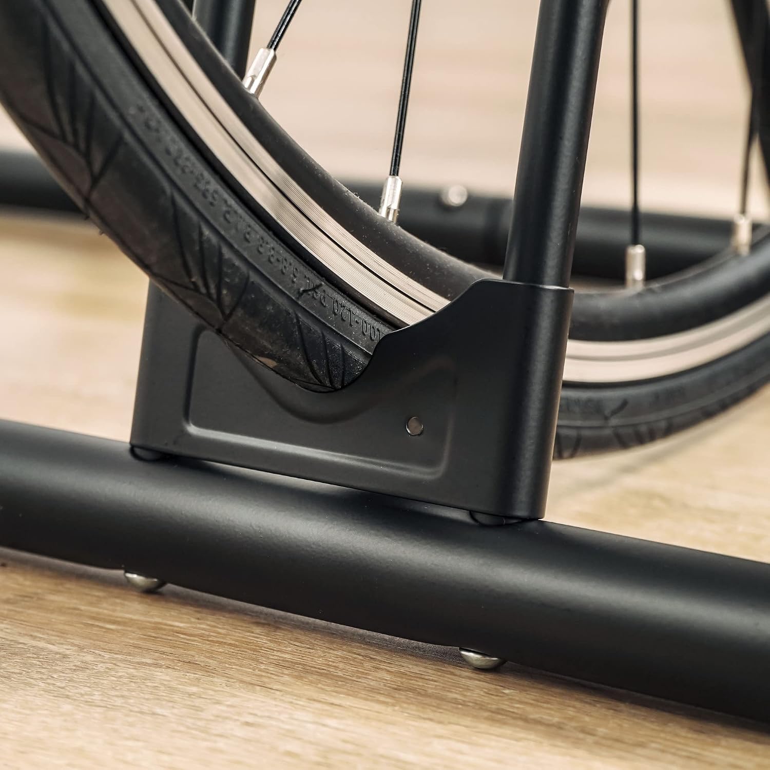 CyclingDeal 3-6 Bikes Floor Type Parking Rack Stand - for Mountain MTB Road Bicycles Indoor Garage Storage