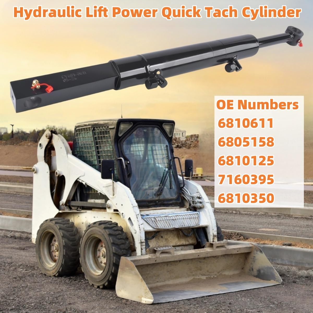 6810611 6805158 Hydraulic Lift Power Quick Tach Cylinder Replacement for Bobcat Models 753 763 773 863 864 873 883 A220 A300 S100 S130 S150 S300 S330 T110 T140 Replace 6810125 7160395 6810350 Mustrod