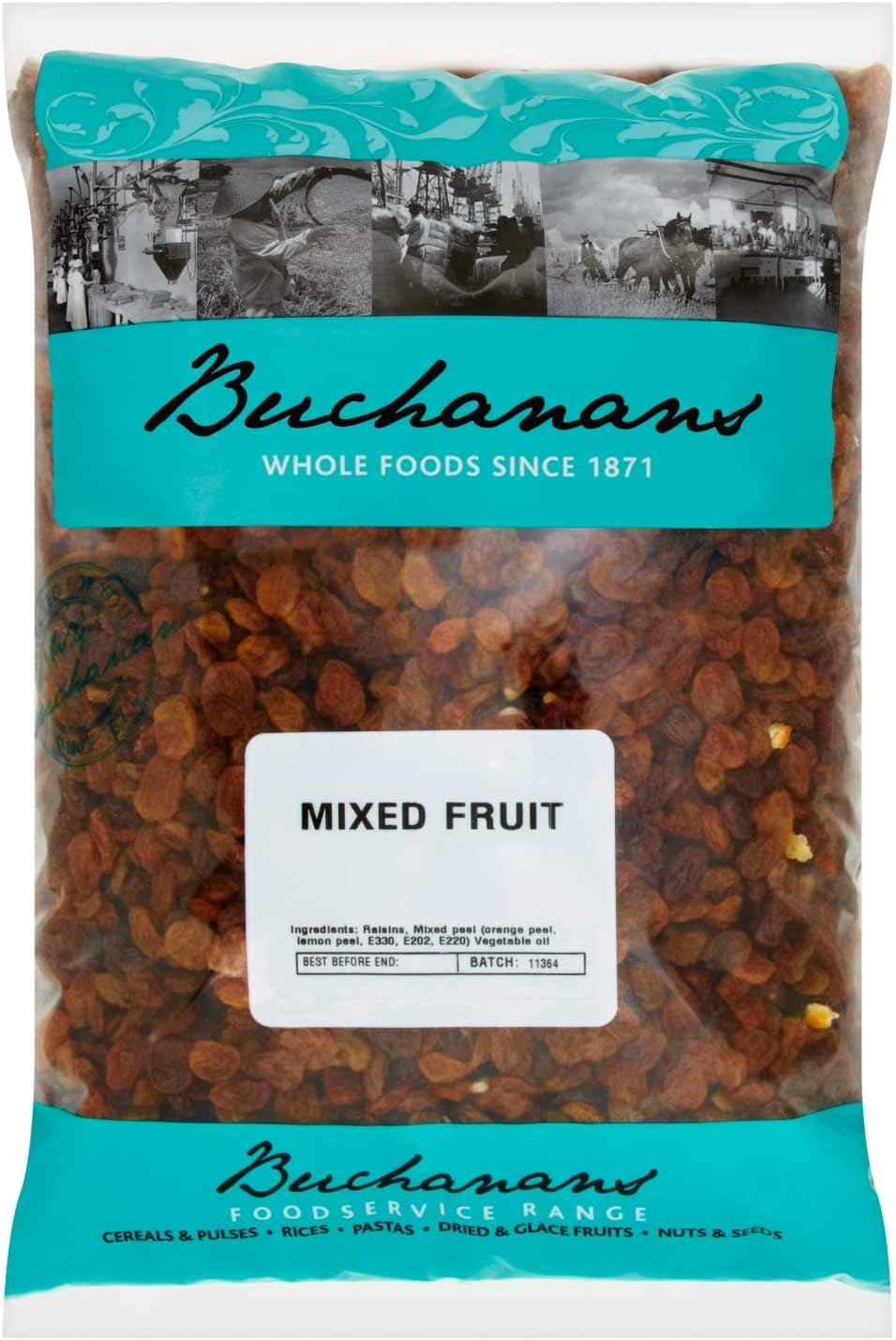 Buchanans Mixed Dried Fruit Selection with Peel (3kg) | Perfect for Baking Fruit Cakes and Loaves | Suitable for Vegan & Vegetarian