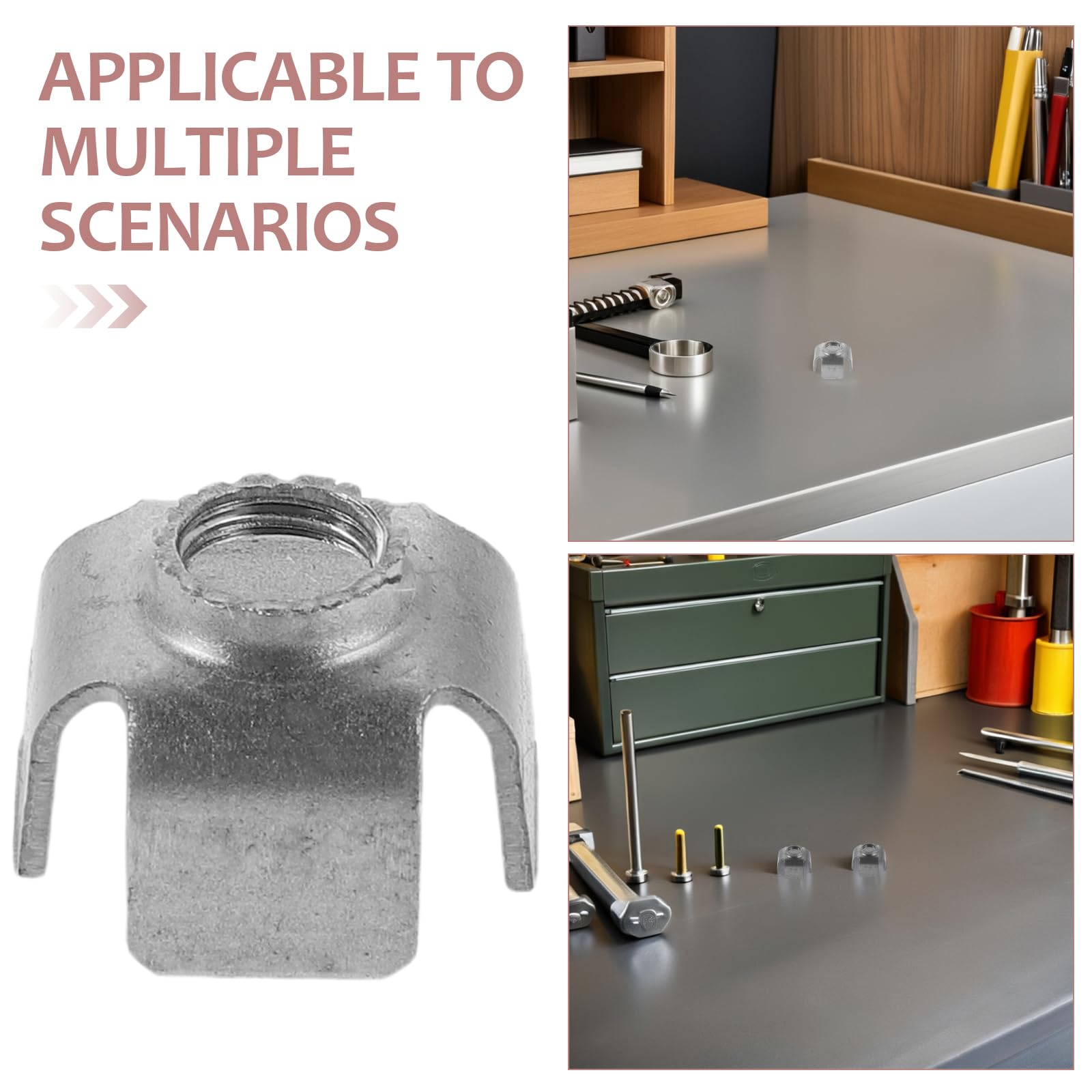Insert Fileté Installation Rapide en Fer Argenté pour Tube Carré M6 et Connexion Soudée Stable 200 Pièces pour Meubles et Machines