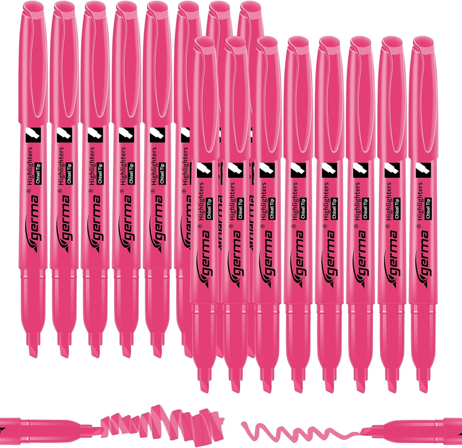 Cgerma Highlighters 16 Pack, Chisel Tip Pink Highlighter Bright Colors, Quickly Drying, Perfect for Students Adults Highlighting in Classroom, School, Office