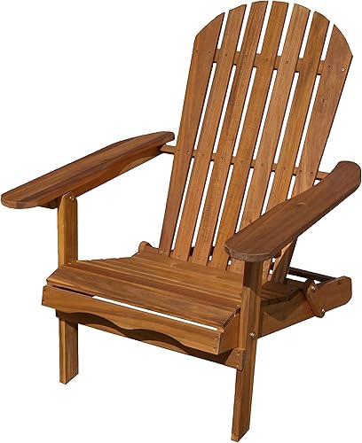 HOMES Inside + Out Veery - Silla plegable Adirondack para interiores y exteriores con reposabrazos anchos, resistente a los rayos UV y al agua,