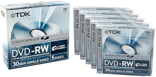 TDK DVD-RW 8cm for Video Camera Single-sided 30 Minutes Ref DVD-RW14SPEB5 [Pack 5]