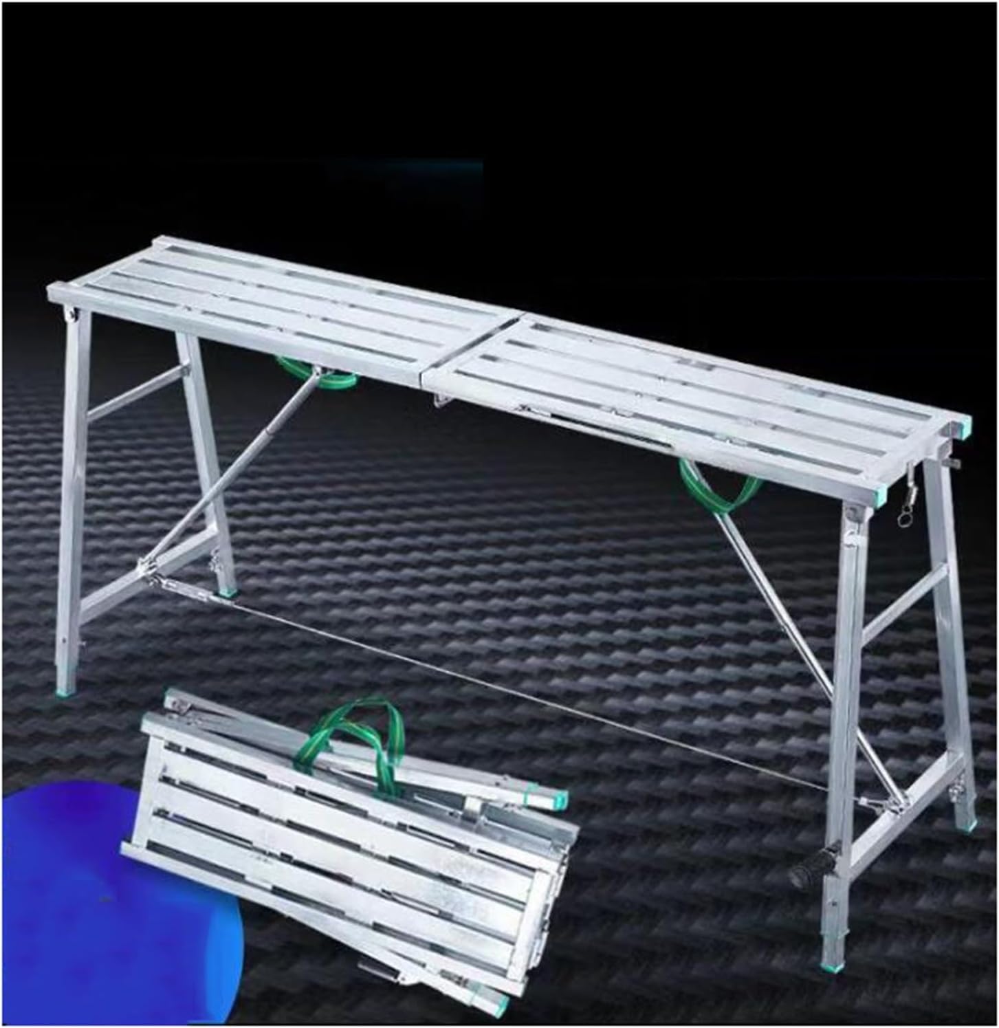 Folding Horse Stool,Adjustable Iron Scaffolding,Work Platform,for Home Decoration,Lifting Items,Wall Painting,Bearing Capacity 150kg(140x30cm)