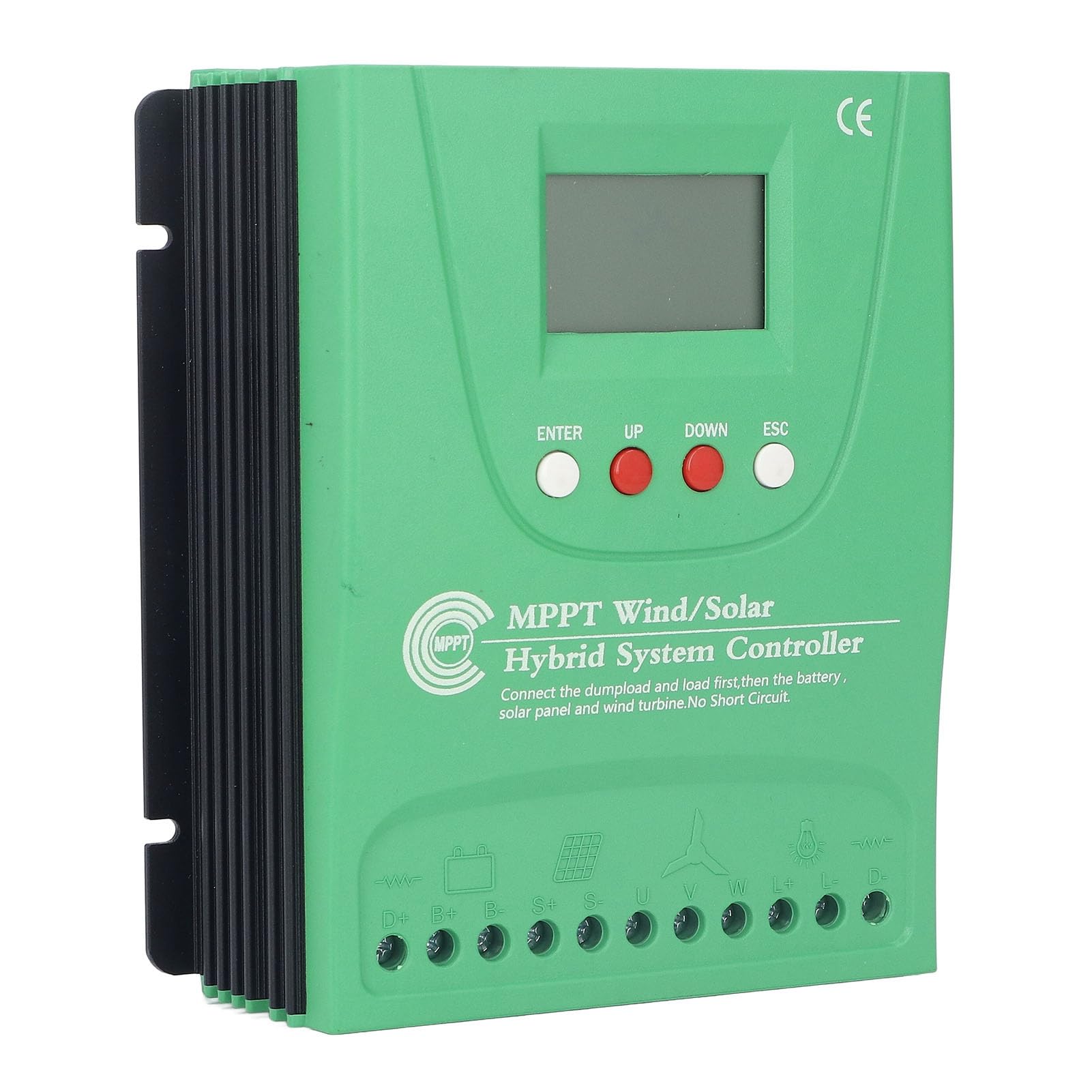 aqxreight Controlador Solar Eólico 24V 48V MPPT con Suministro de Alimentación Dual y Pantalla LCD para Sistemas de Cuadrícula Off (48280)