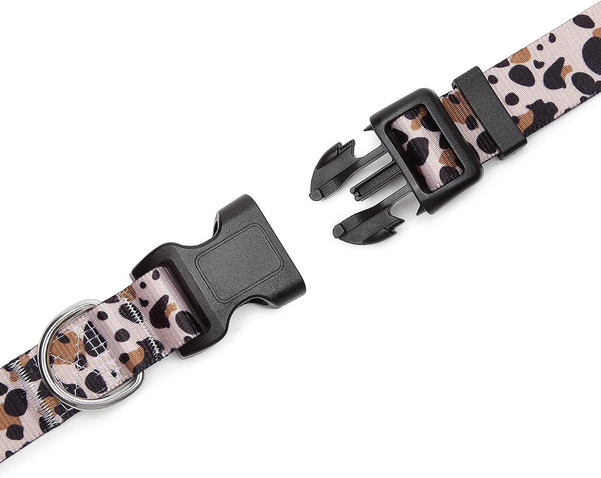 Mercano Adjustable Dog Collar - Special Design Patterns, Soft Nylon Comfortable Durable Pet Collar for Small Medium Large Dogs (S, Leopard) — view 5
