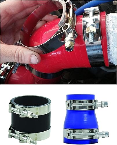 Vista 29 de Abrazaderas de acero inoxidable con perno en T, abrazaderas de tubo turbo para manguera de 1.75 pulgadas (10 piezas de 2.008-2.323 in)