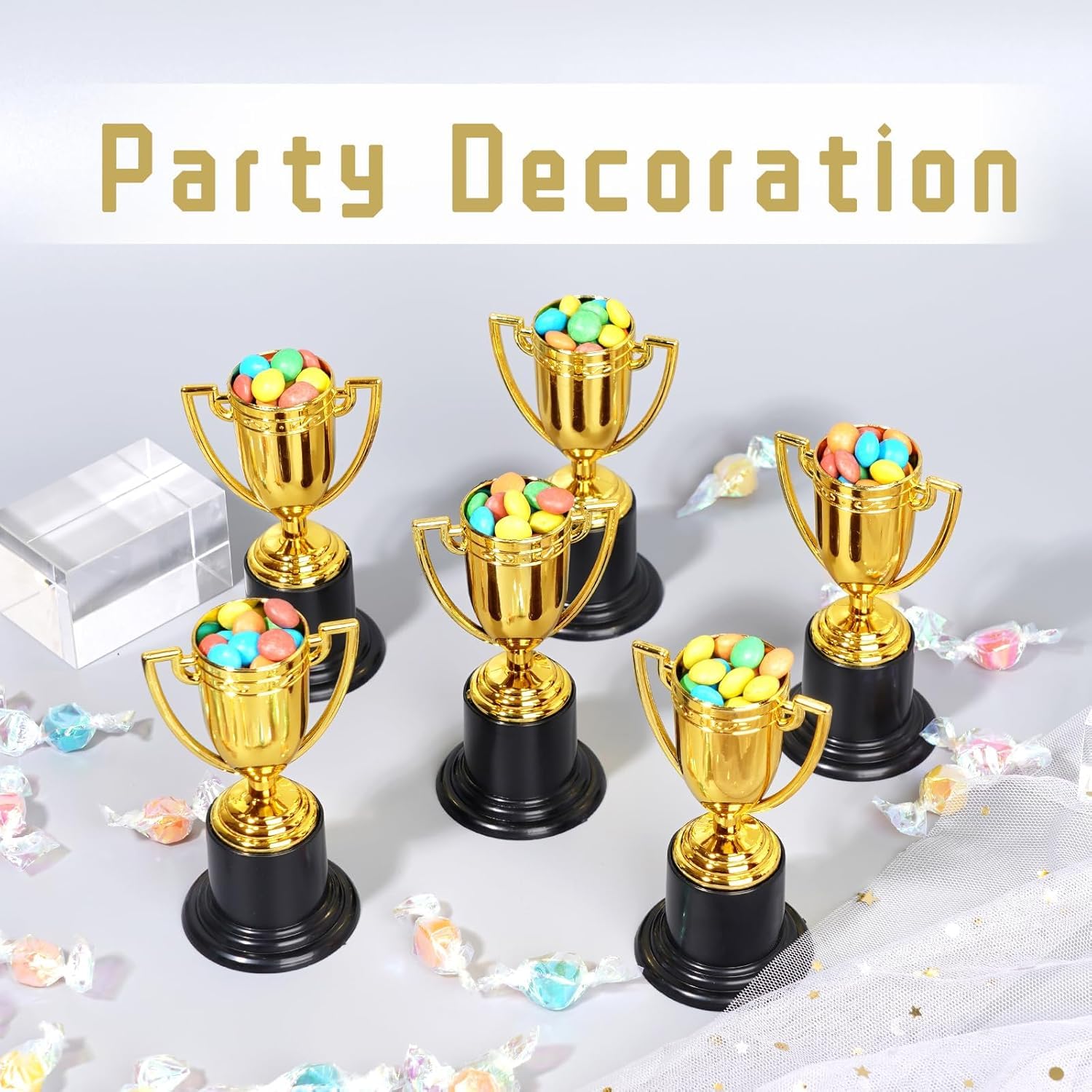 6 PCS Oro Premio Trofei, Mini Trofei d'oro in Plastica 4 Pollici per Bambini Trofeo d'oro per Feste di Laurea, Tornei Sportivi, Premi Scolastici per Bambini in Aula e Decorazioni per Premi Premio
