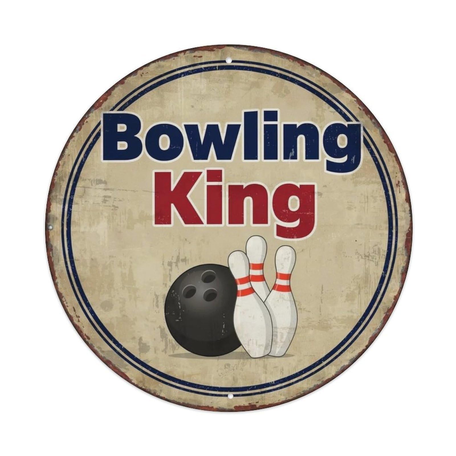 Bowling King Metal Tin Sign Plaque