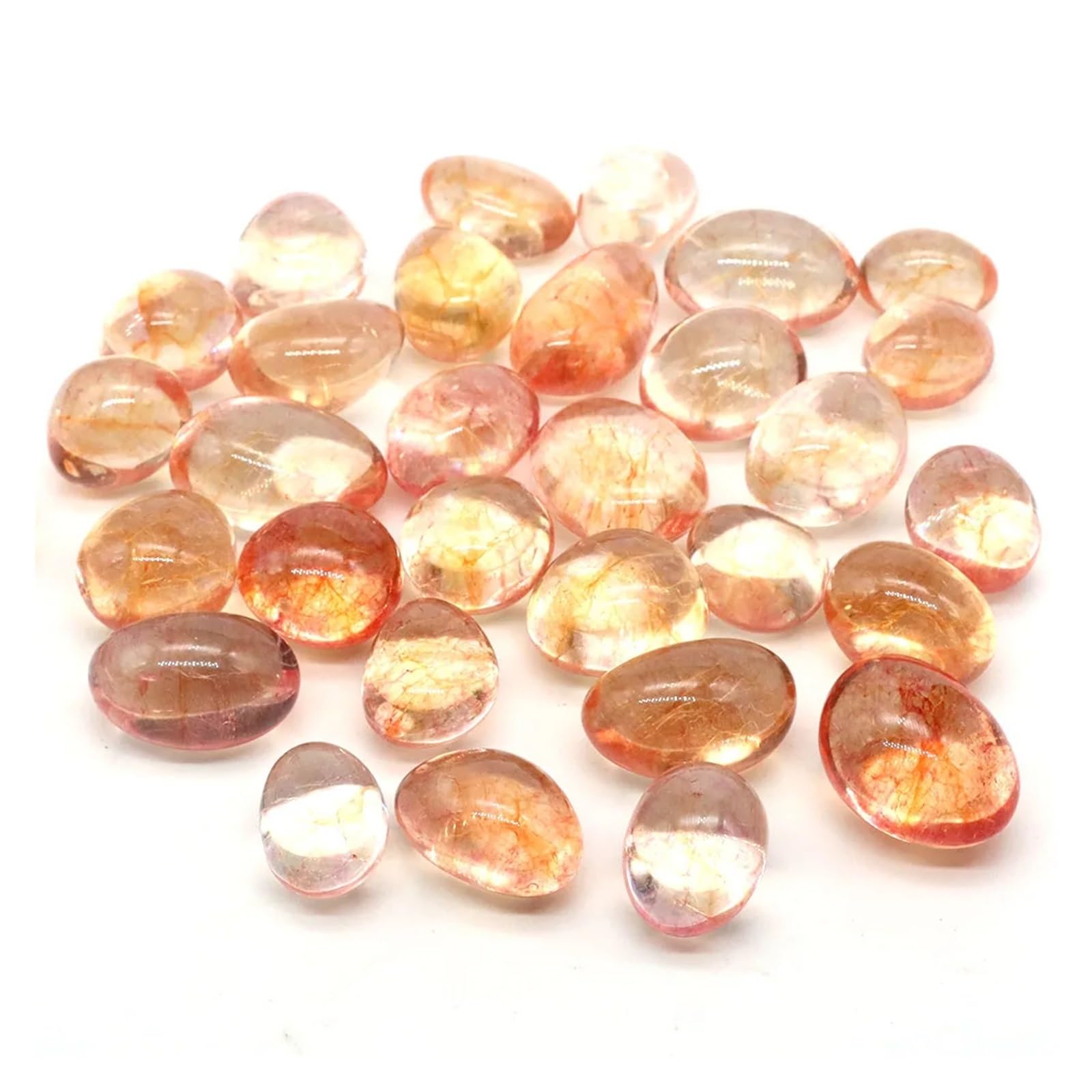 Trommelsteine, polierte Steine, Edelsteine, Verschiedene Risskristalle for die Dekoration von Aquarien und Gärten zu Hause für Aquarium, Teich(Color 25,100g)