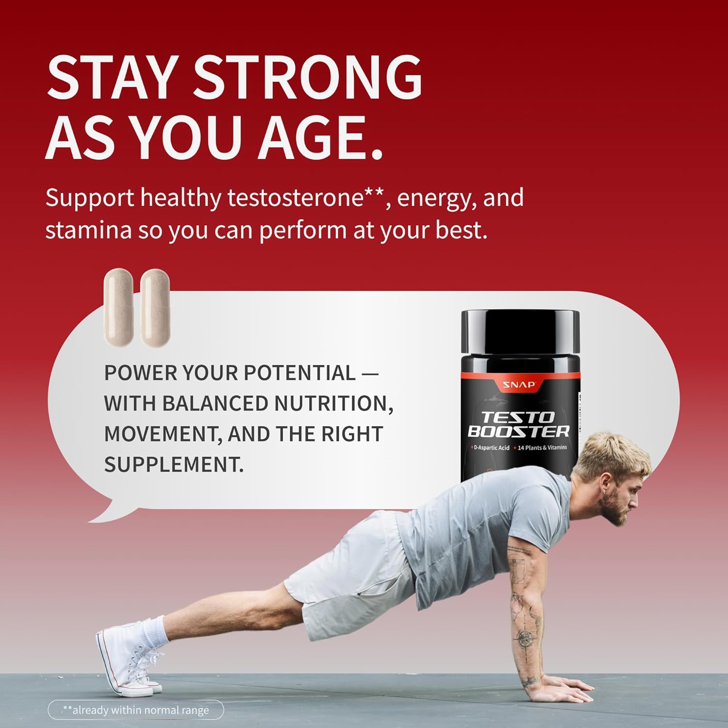 Snap Supplements Testosterone Booster for Men - Promotes Muscle Growth, Booster for Men, Enhancing Natural Energy, Stamina and Strength, 60 Capsules - Image 6