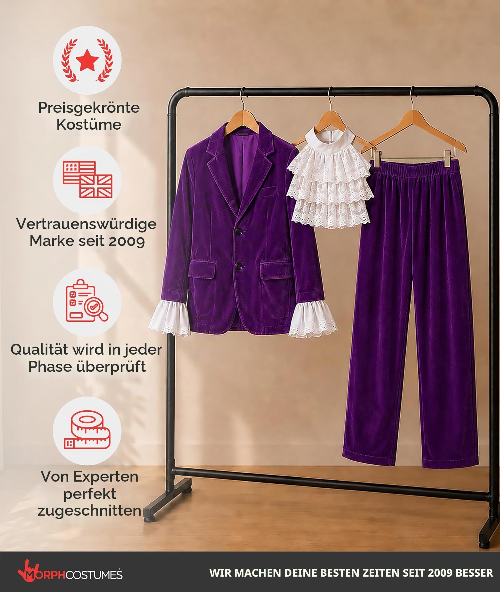 Fun Shack 60er Jahre Outfit Herren Mottoparty, Groovy 60er Jahre Geheimagent Retro, Schlagermove Outfit Herren, Faschingskostüme Männer, Karneval