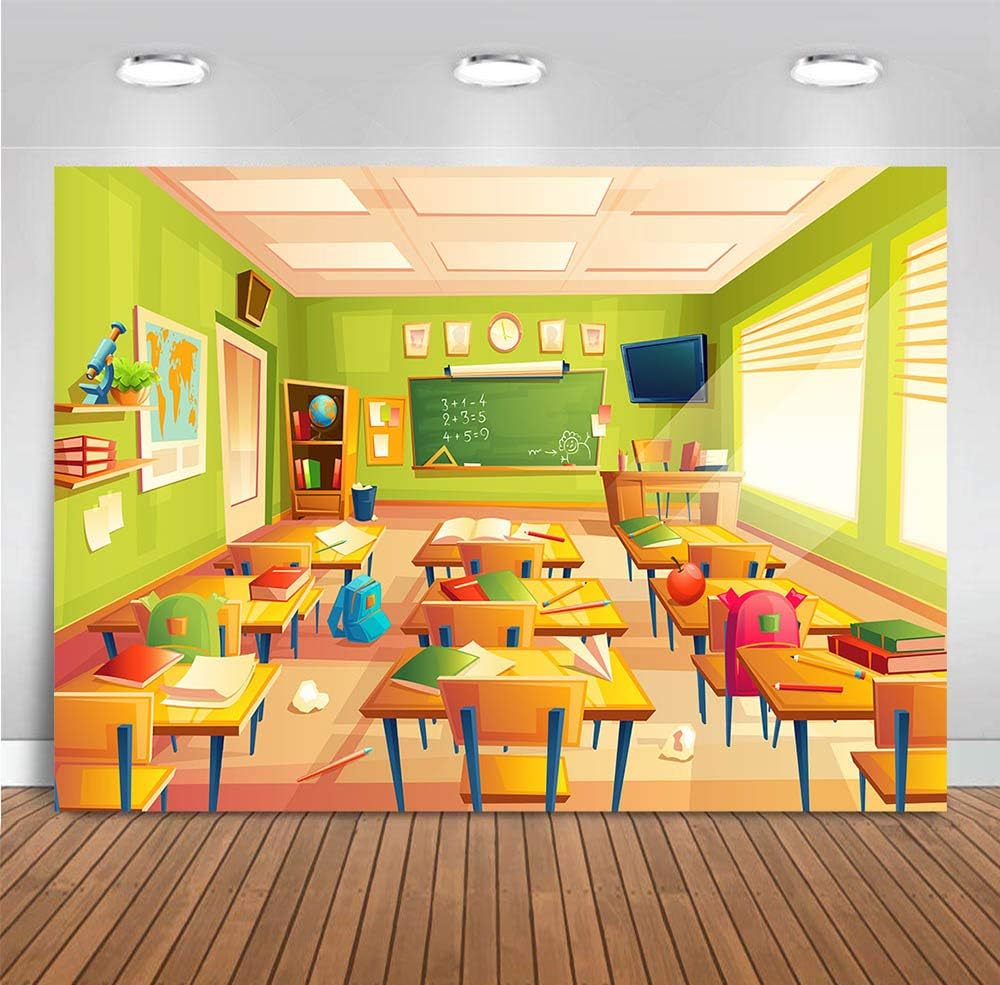 Classroom Grade Theme Welcome Back to School Students Teacher Photography Backdrops Decor Vinyl First Day of School Learning Photo Background for Children Party Banner Photo Booth Props 5x3ft
