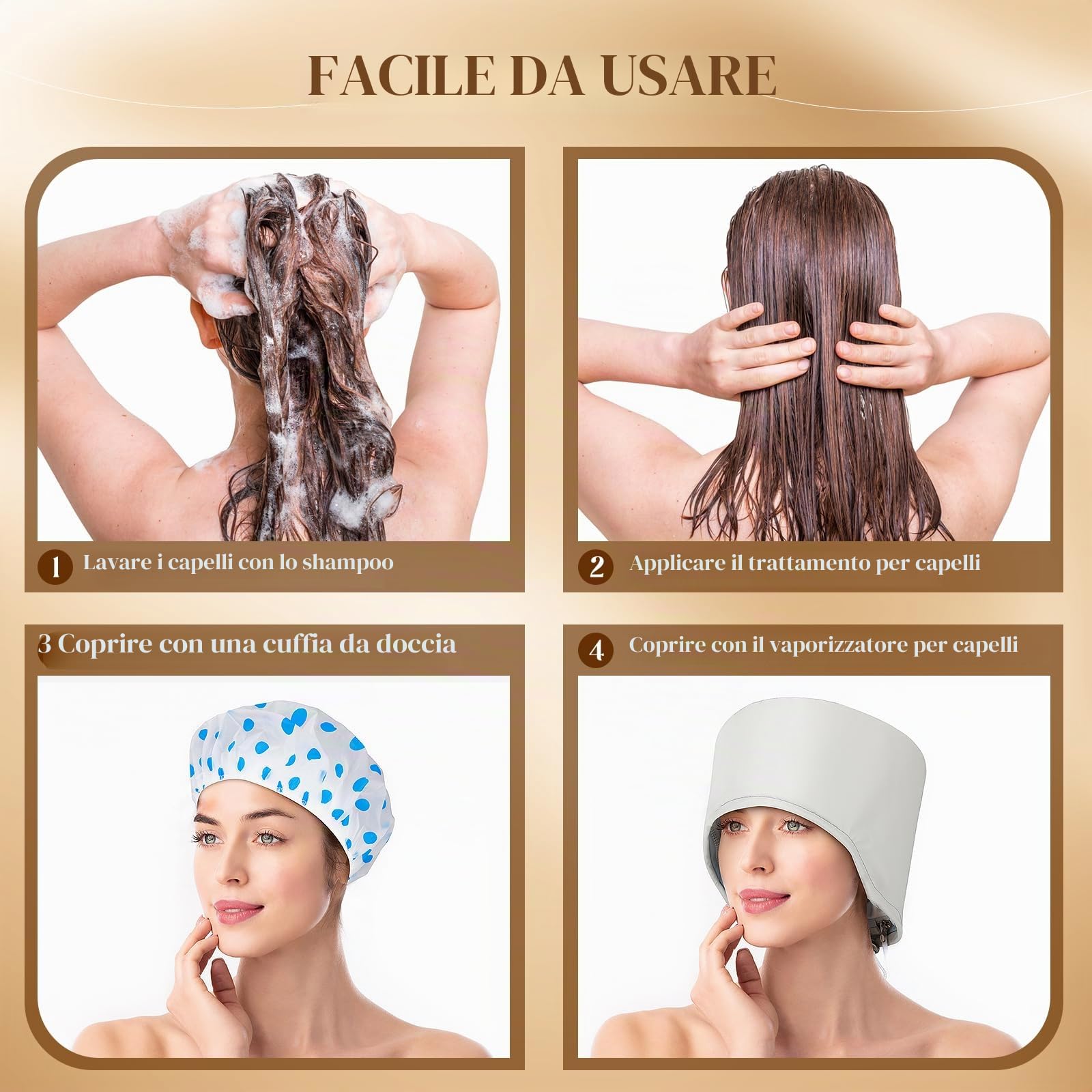 Cappellino per Capelli Elettrico, Trattamento per Capelli Caldi SPTHTHHPY, 2 temperature regolabili SPA Multifunzionale di Bellezza Nutrizionale dei Capelli del Cappello a Vapore