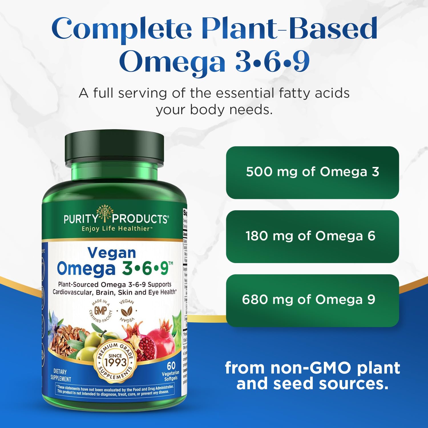 Purity Products Omega 3-6-9, "5 in 1 Vegan and Vegetarian Formula — Amazon image 3