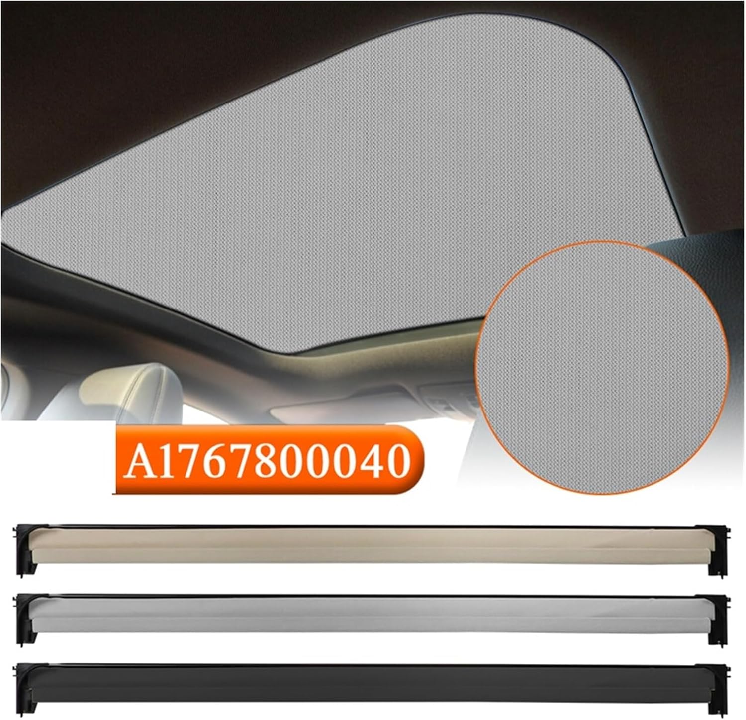 Sunroof Sunshade Curtain Car Sunroof Sunshade Curtain Cover A1767800040 Fit for Benz CLA Class X117 C117 CLA 180 200 220 250 260 45 2014-2016 Car Window Curtain ﻿(Black)