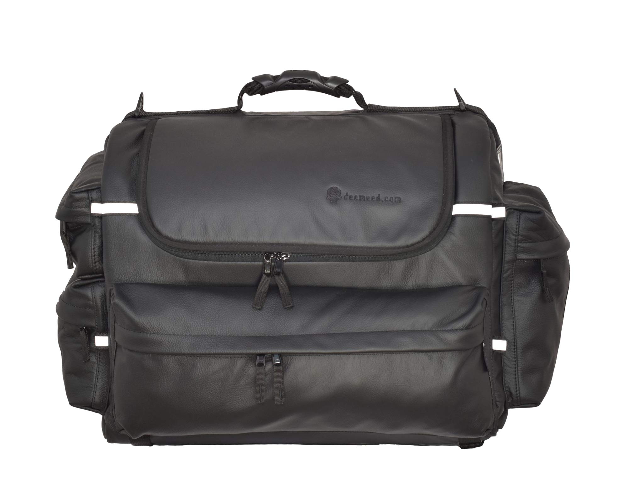 DEEMEED DISCOVERY motorcycle travel luggage, waterproof, 14.5-19.8 gallons capacity, motorcycle sissy bar bag (M, Italian leather)