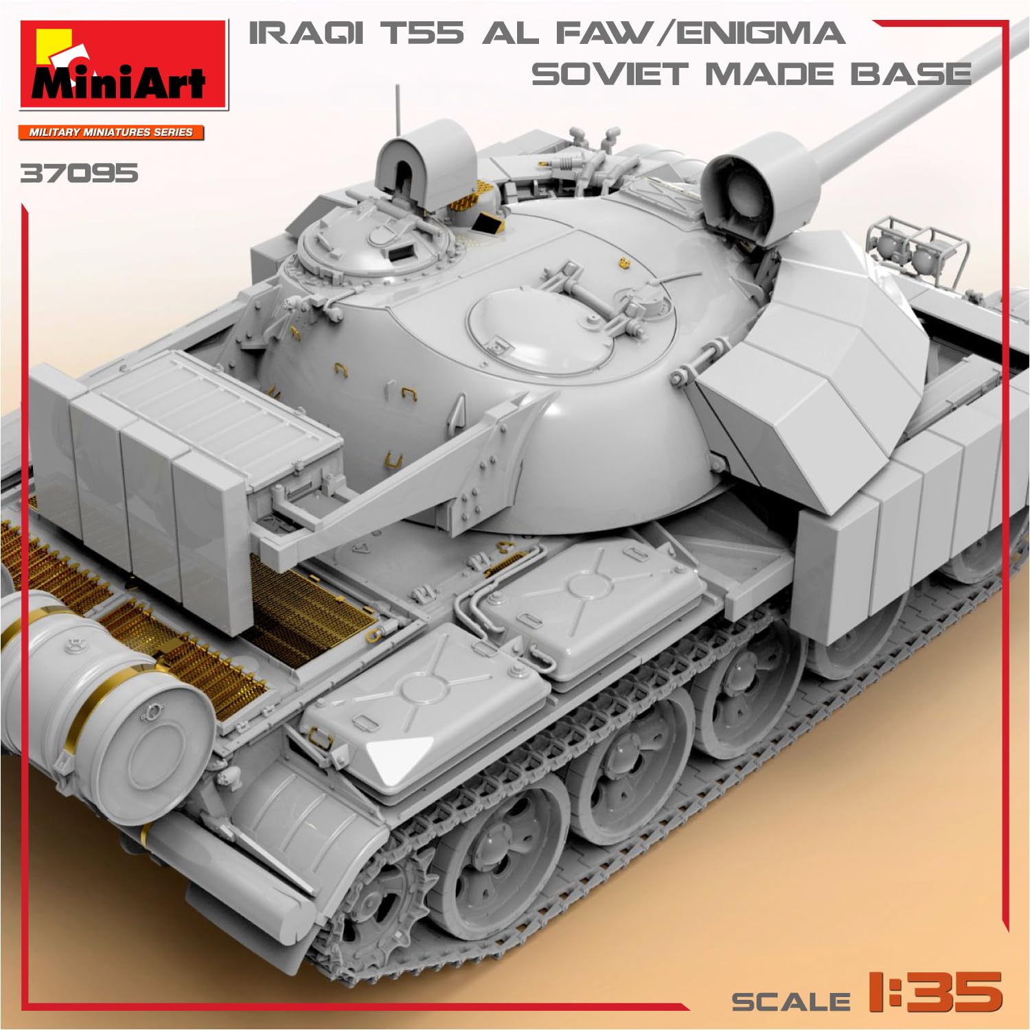 MiniArt - Model czołgu Iraqi T-55 Al FAW/Enigma. Soviet Made Base 37095| 1:35 Model czołgu promocyjnego
