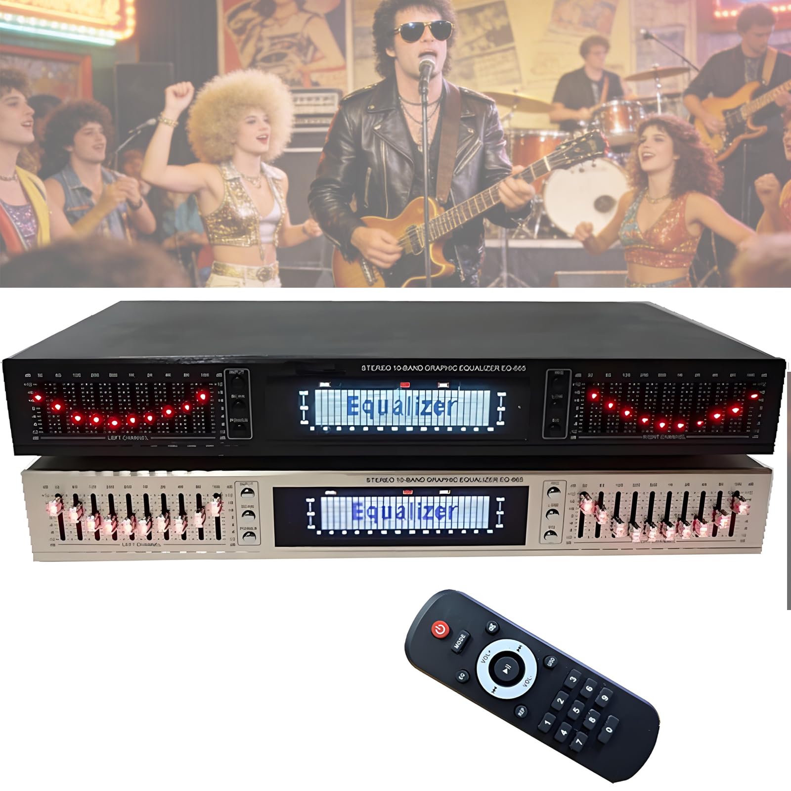 Ecualizador Gráfico Dual De 10 Bandas, Controlador Digital De Efectos De Audio, Respuesta De Frecuencia: 20 Hz-20 KHz, Ajuste De Frecuencias Altas/Medias/Bajas, para Casa, Escenario