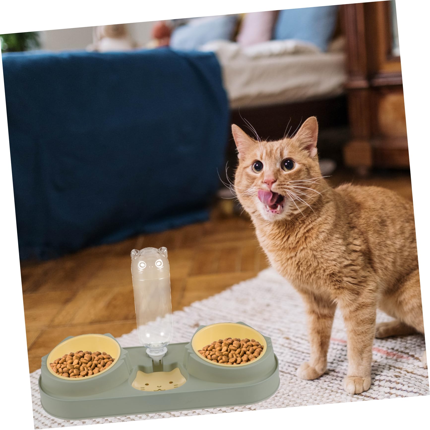 POPETPOP Automatic Pet Feeder and Water Dispenser for Dogs and Cats Wear Resistant Pet Bowl with Unique Design for Feeding While Away Random Style