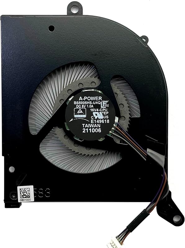BestParts New CPU Cooling Fan Replacement for MSI GS66 Stealth (11th Gen Processor) 11UH 11UE 11UG, P/N: MS-16V4, BS5005HS-U4Q BS5005HS-U3J, 16V4-CPU