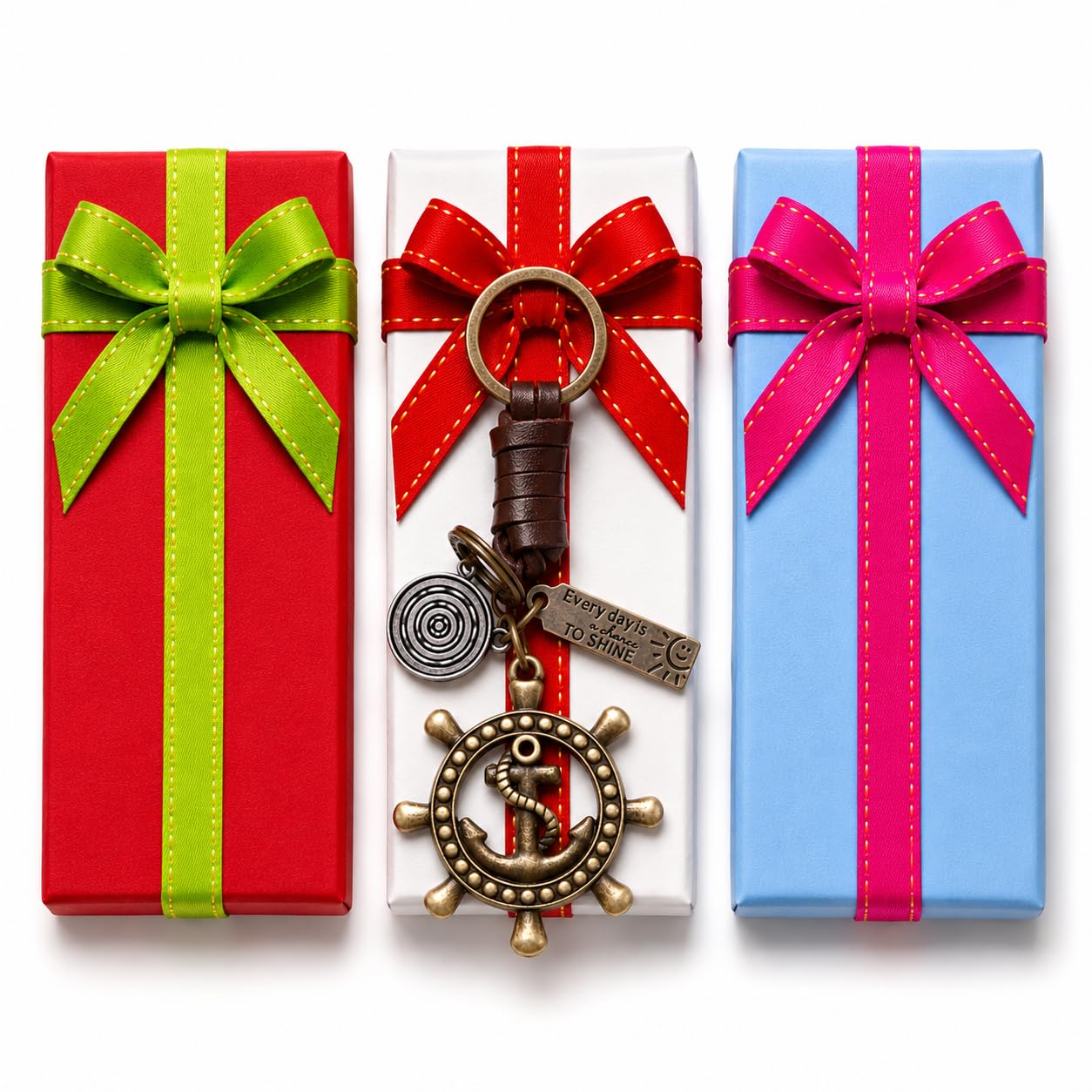 AuPra Personalised Anchor Keyring Gift for Women & Men | Custom Engraved Name Keychain | Leather Nautical Key Ring for Sailor, Traveller & Sea Lover