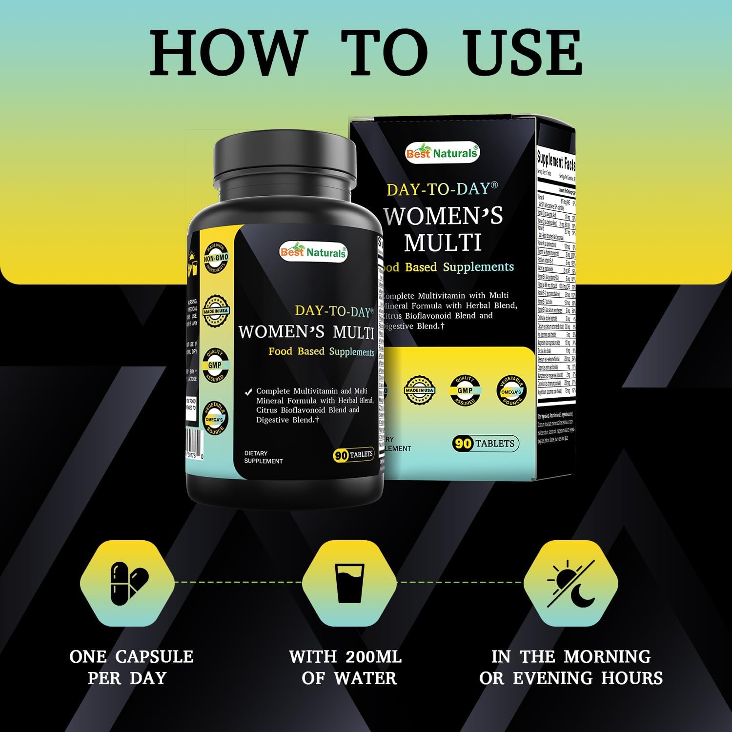 Best Naturals Day-to-Day Women's Multivitamin and Multimineral Formula with Herbal Blend, Citrus Bioflavonoid Blend and Digestive Blend 90 Tablets - Image 3