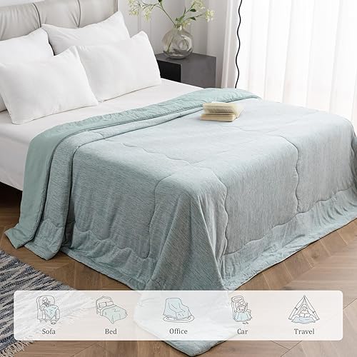 Miniatura 6 de CHOSHOME Edredón refrescante tamaño individual, manta refrescante con fibra de enfriamiento Q-Max 0.45 Arc-Chill para personas que duermen con calor