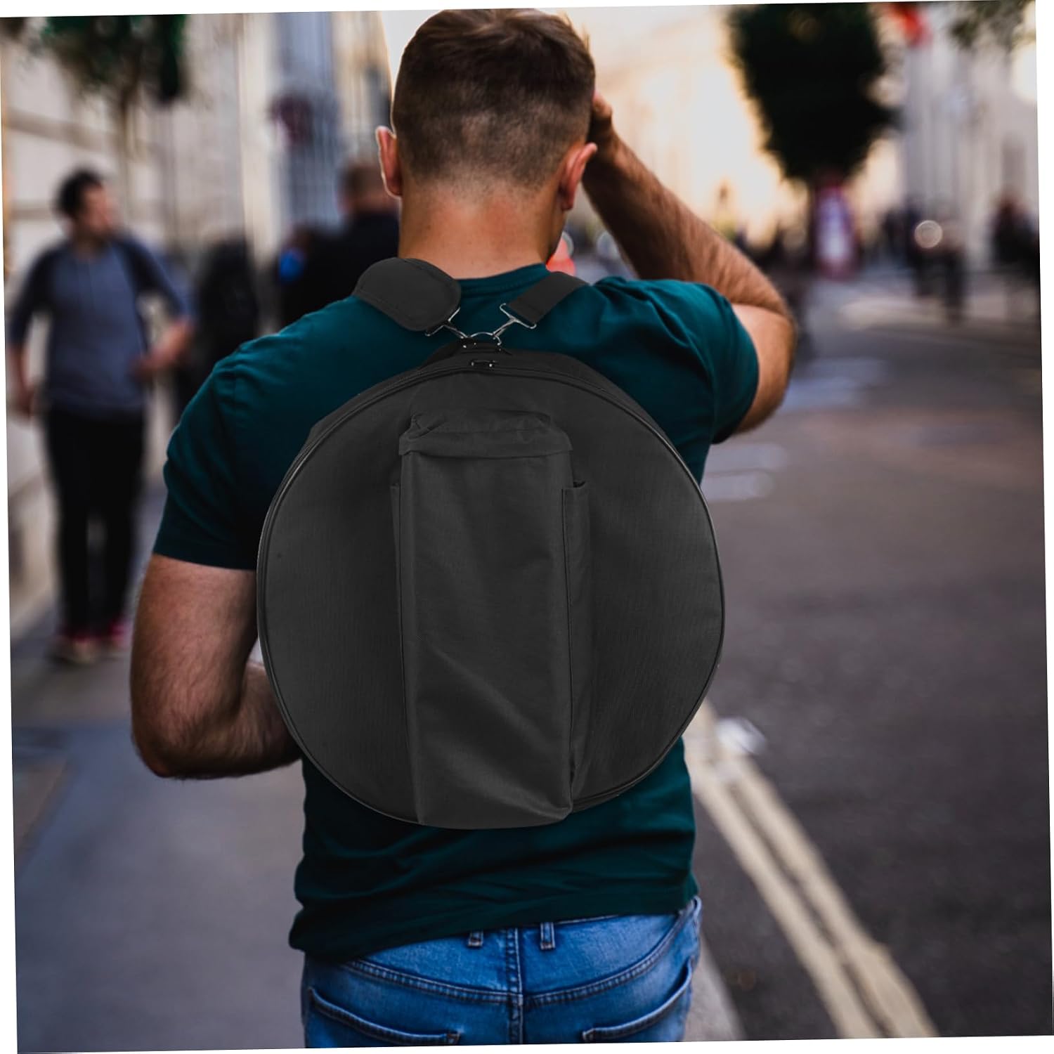 Vaguelly Portable Oxford Cloth Snare Drum Storage Bag with Drum Stick Compartment Instrument Carrying Case for Performance Artists and Marching Bands