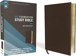 Zondervan NIV Foundation Study Bible, Leathersoft Brown, Red Letter - Compact Notes, Maps & NIV Text