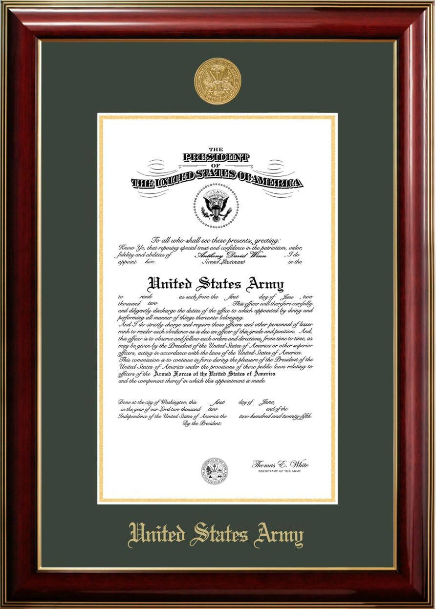 Campus Images Patriot Frame's Army Certificate Classic Mahogany Frame with Gold Medallion