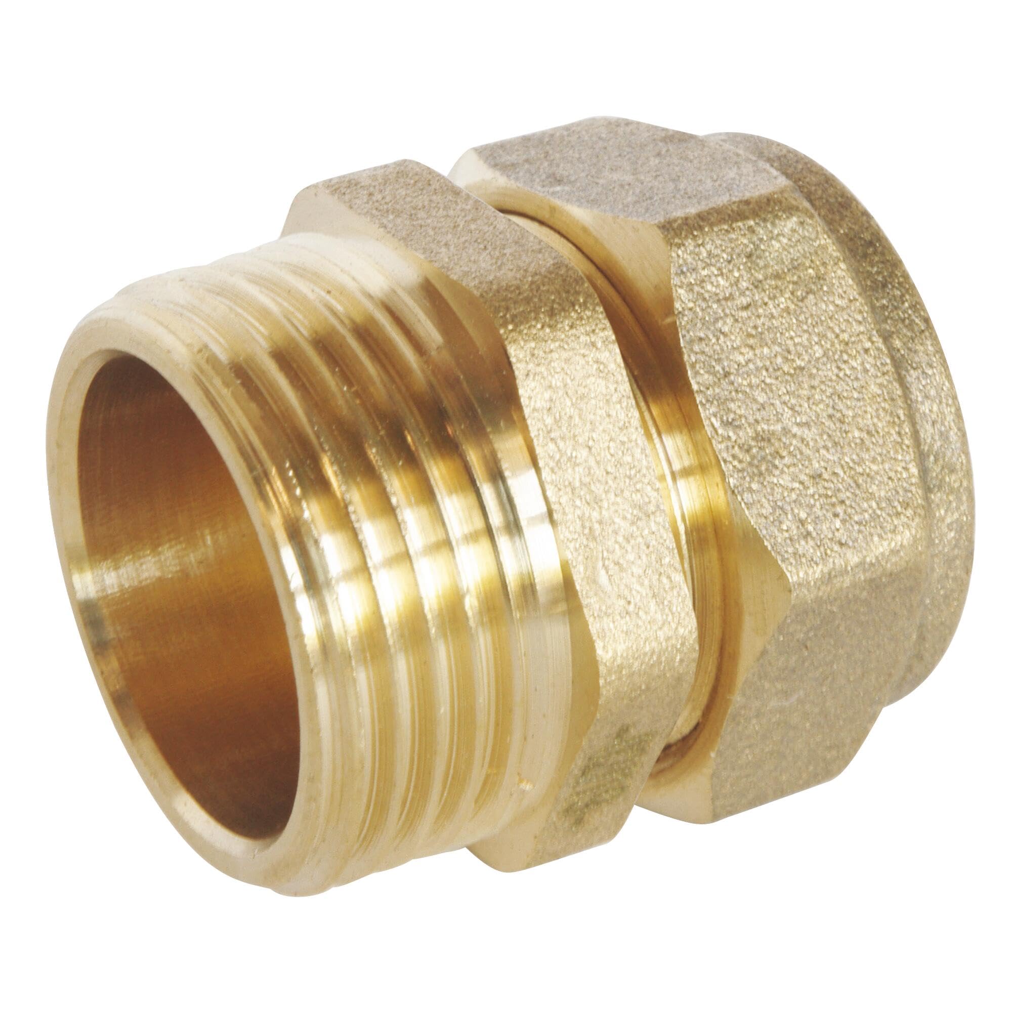SOMATHERM for You, Compression Fitting Brass TC 16 - Male 20/27 for Copper Tube Ø16, Ideal for Plumbing and Domestic Water or Heating Networks, Easy Sealing