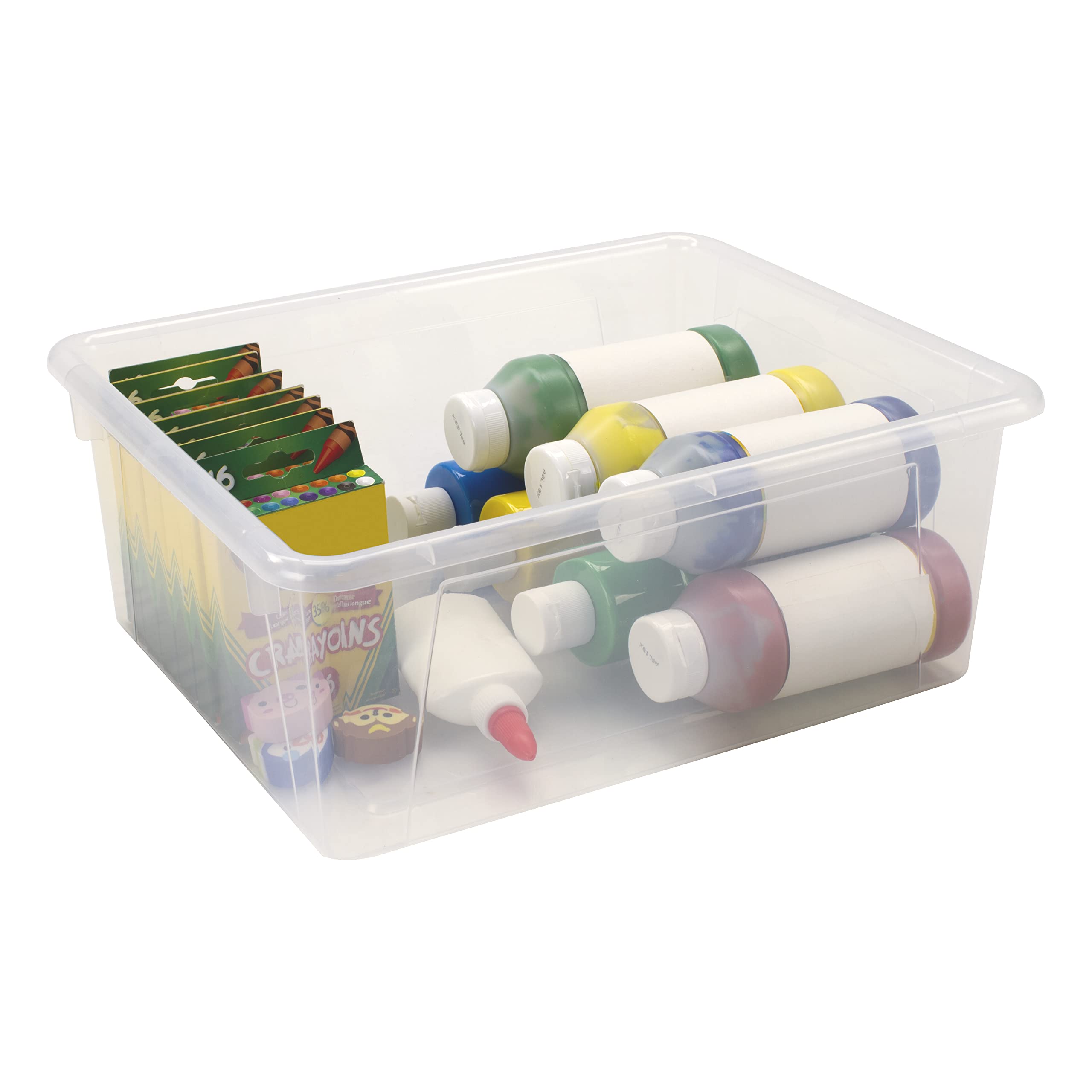 Storex Vassoio profondo formato lettera, organizer per classe, ufficio e casa, infrangibile, trasparente, confezione da 5 (62532A05C)