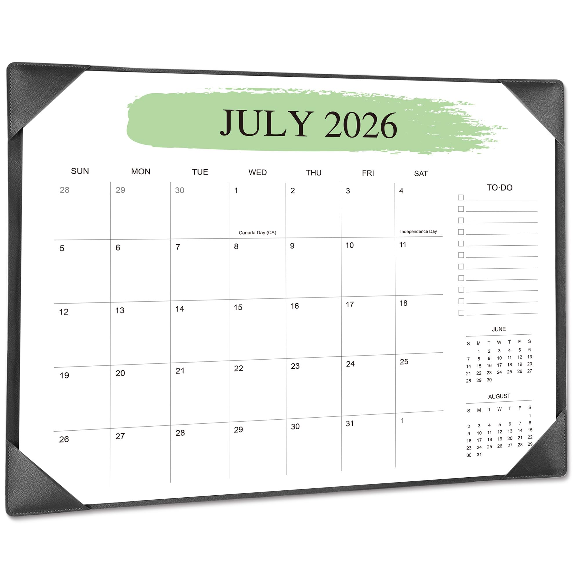 Tischkalender 2025-2026 – 18-Monats-Schreibtischkalender von Juli 2025 bis Dezember 2026, für Büro, Schule & Zuhause – Großer Lehrer-Schreibtischkalender 55,9 x 43,2 cm (schwarz)
