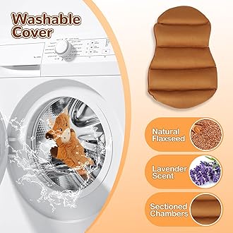 Microwave Heating Pad for Pain Relief, 16" x 11" Microwavable Heating Pads for Cramps, Back Pain, Neck Shoulder, Muscles, Knee, Joints, Natural Heat Pack Moist Heat, Highland Cow with Round Eyes