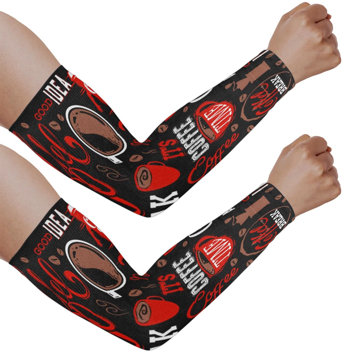 Eativisa Gardening Sleeves for Women Men Arm Sleeves Break Coffee Time Anti-Slip Defense Sun Protection Sleeves Breathable UV Cooling Farmer Sleeves Cover Arms for Sport Outdoor Running