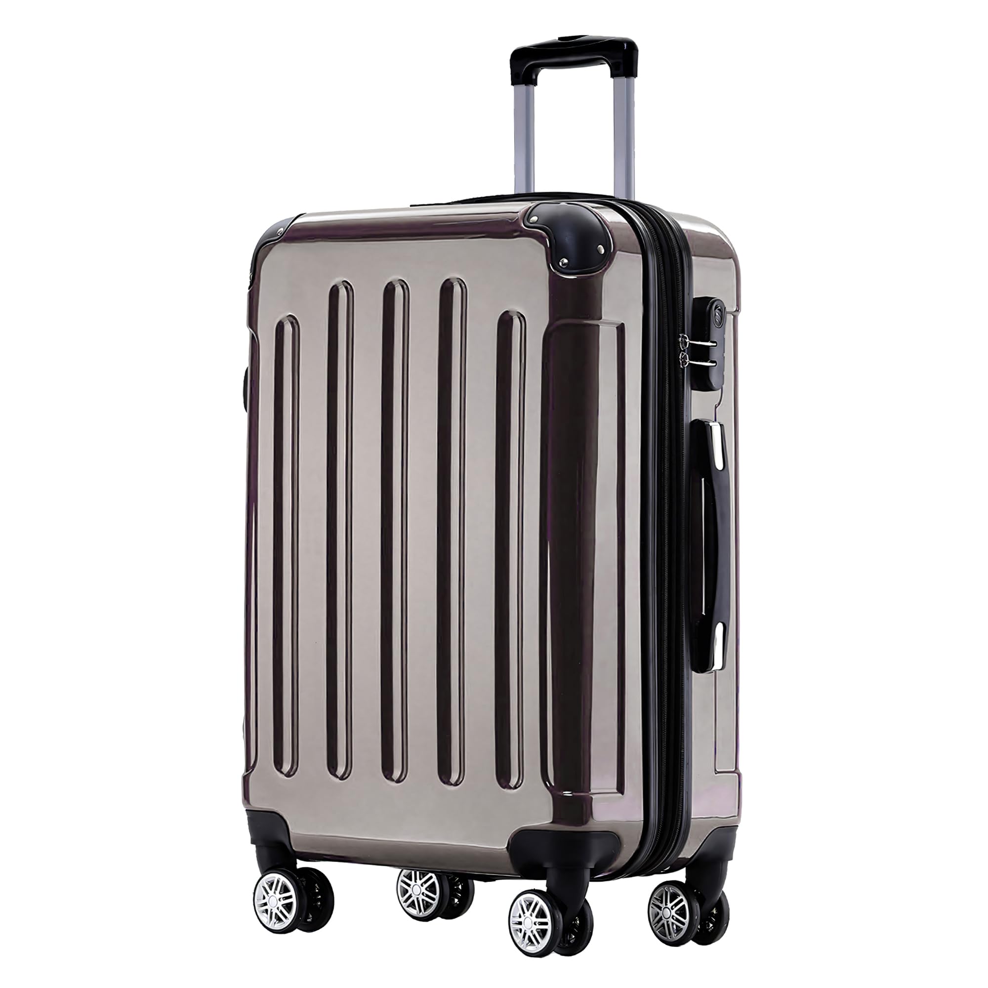 BEIBYE 2048 Hartschalenkoffer aus Polycarbonat, Reisekoffer mit 4 Zwillingsrollen und Zahlenschloss, Erweiterbarer Trolley Koffer M L XL oder Kofferset mit Teleskopgriff