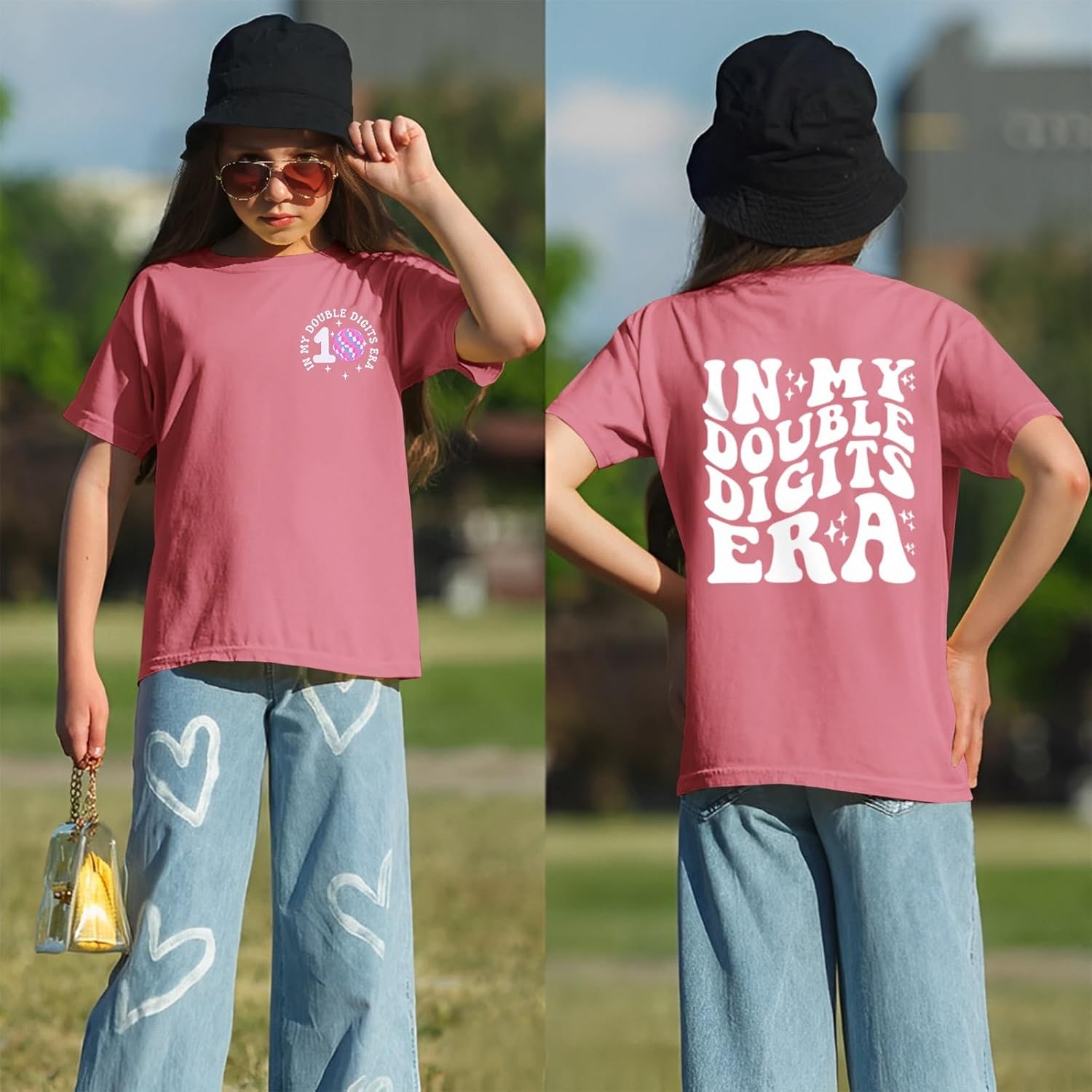 IZYJOY in My Double Digits Era Shirts Girls 10th Birthday T-Shirts 10 Years Old Birthday Party Short Sleeve Summer Tee Tops - Image 4